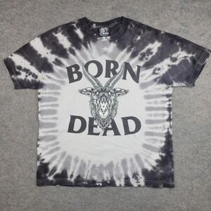 Born Dead Shirt Mens Large Black Tie Dye Goat Graphic Horror Gothic Tee